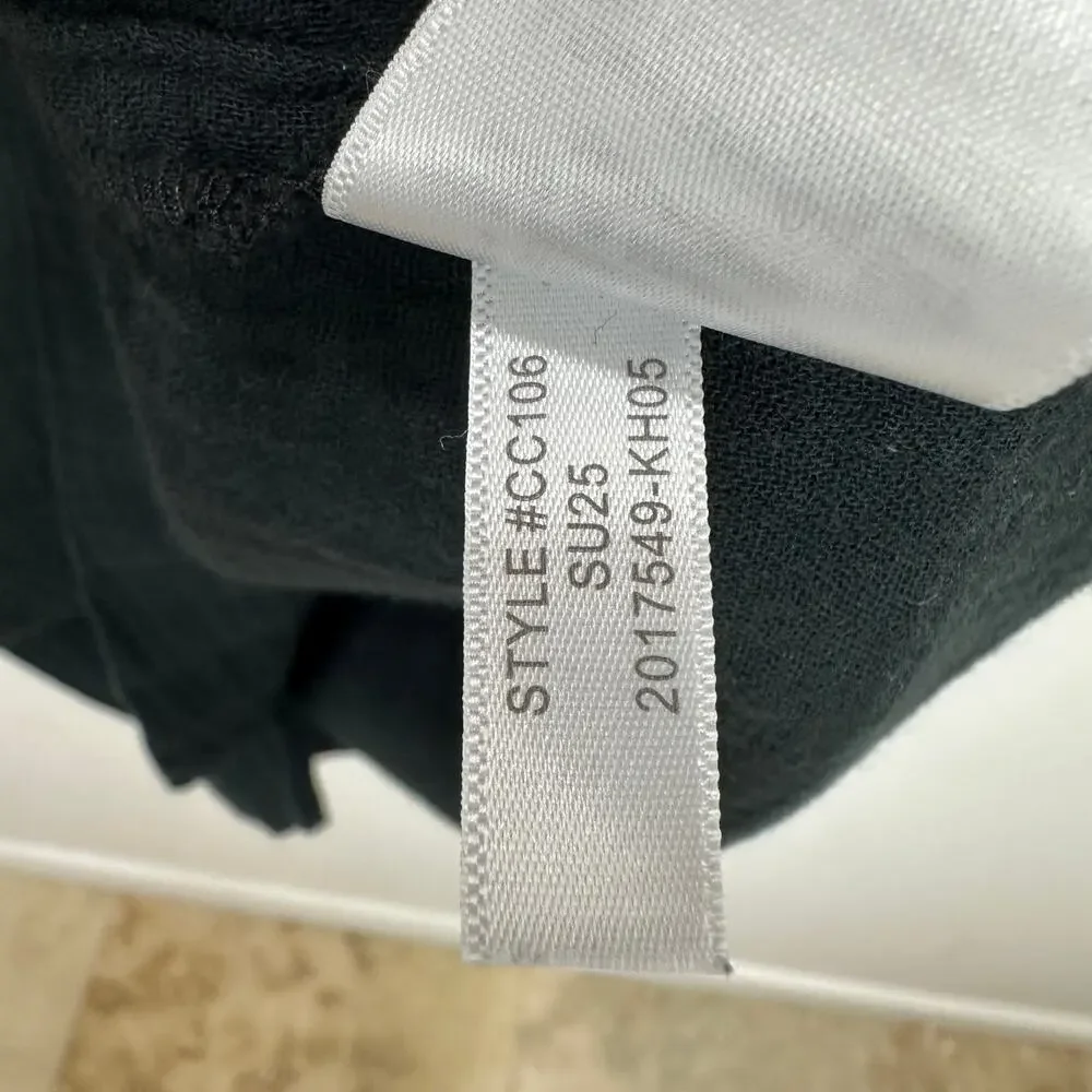 J.Crew Short Sleeve Gauze Popover Dress Mini Casual Cotton Black XXS NWT